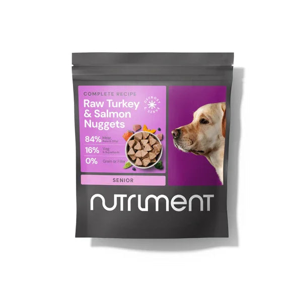 Nutriment Raw Turkey and Salmon Nuggets for Senior Dogs 1kg - Case of 12
