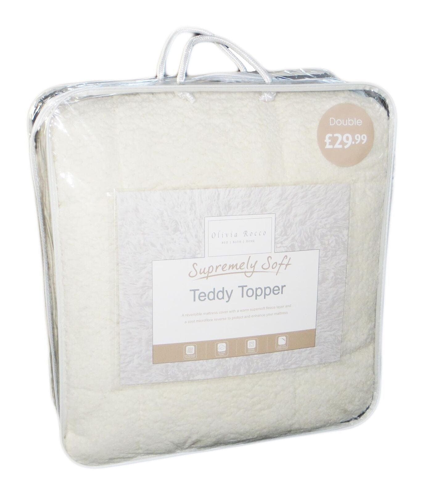Mattress Topper Supreme Comfort Extra Deep Dual Sided Fluffy Teddy