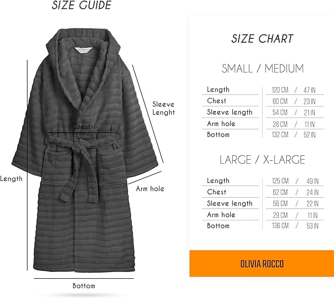 Hydro Ribbed Hooded Bath Robe | 100% Cotton | Unisex | With Pockets & Belt | S-M & L-XL | 4 Colours