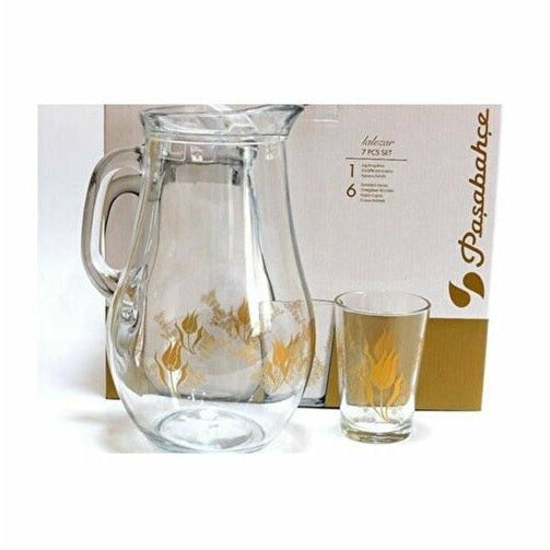 Pasabahce Lalezar 6 Pcs Beverage Glass Set + Water Jug 1650 ml