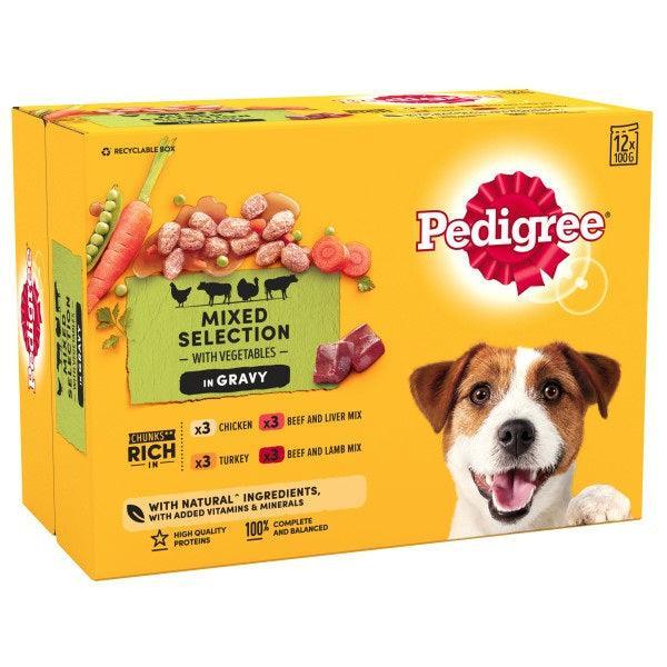 Pedigree Adult Mixed Selection in Gravy Pouches 12 x 100g - Case of 4