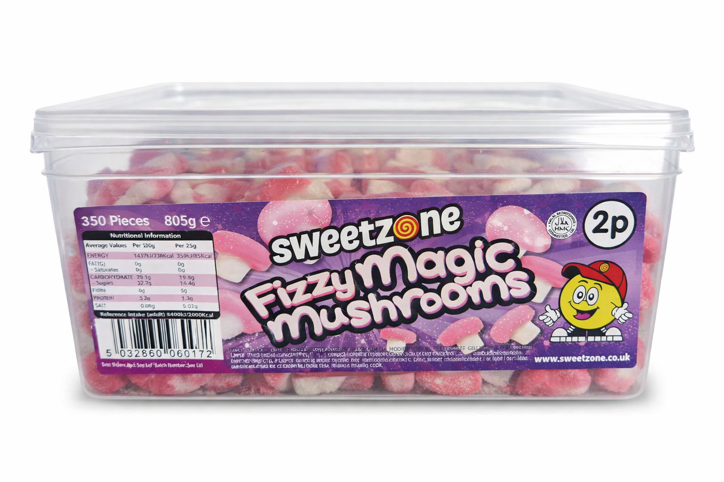 Sweetzone Fizzy Magic Mushrooms Tub – 805g (Approx. 350 Pieces) ex store.