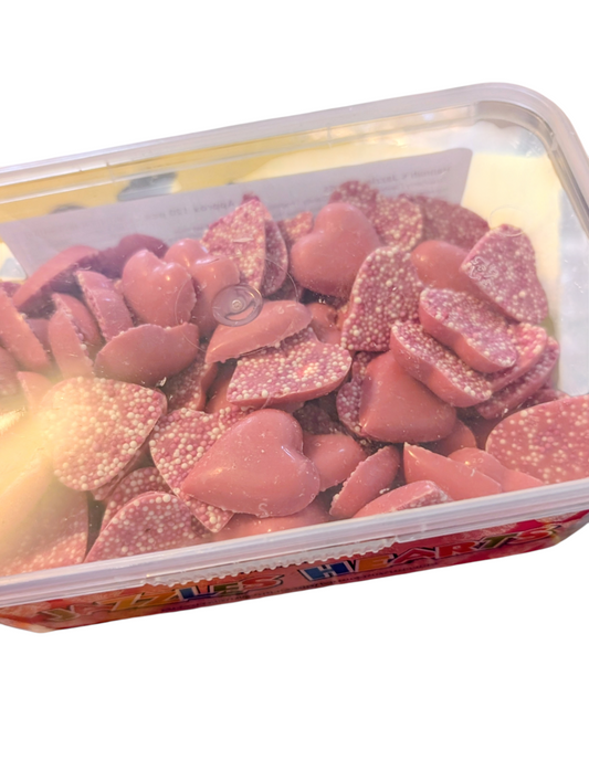 Hannah's Jazzles Hearts Strawberry Candy Tub | Bulk Sweets UK