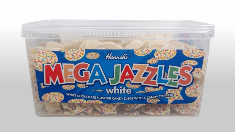 Mega Jazzies Blancos – Discos de Chocolate Blanco con Sprinkles ex-tienda