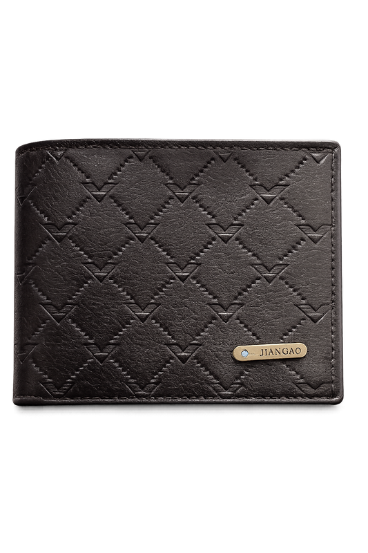 Men's Slim Bifold Wallet – Classic Leather Card Holder with ID Window