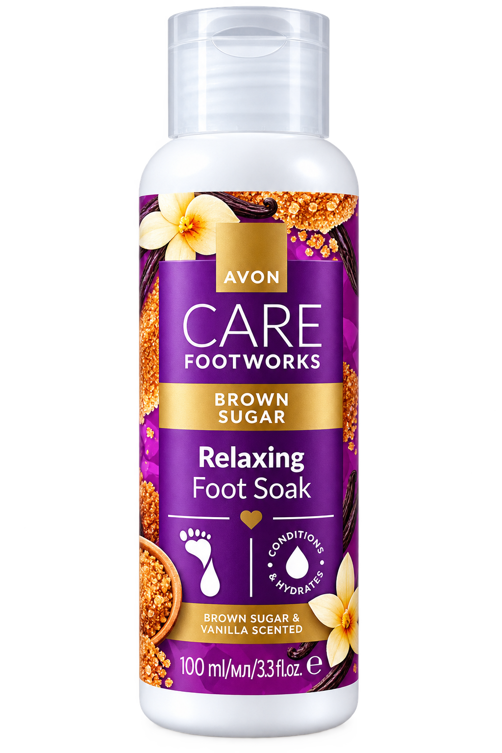 Avon Care Footworks Brown Sugar Relaxing Foot Soak 100ml