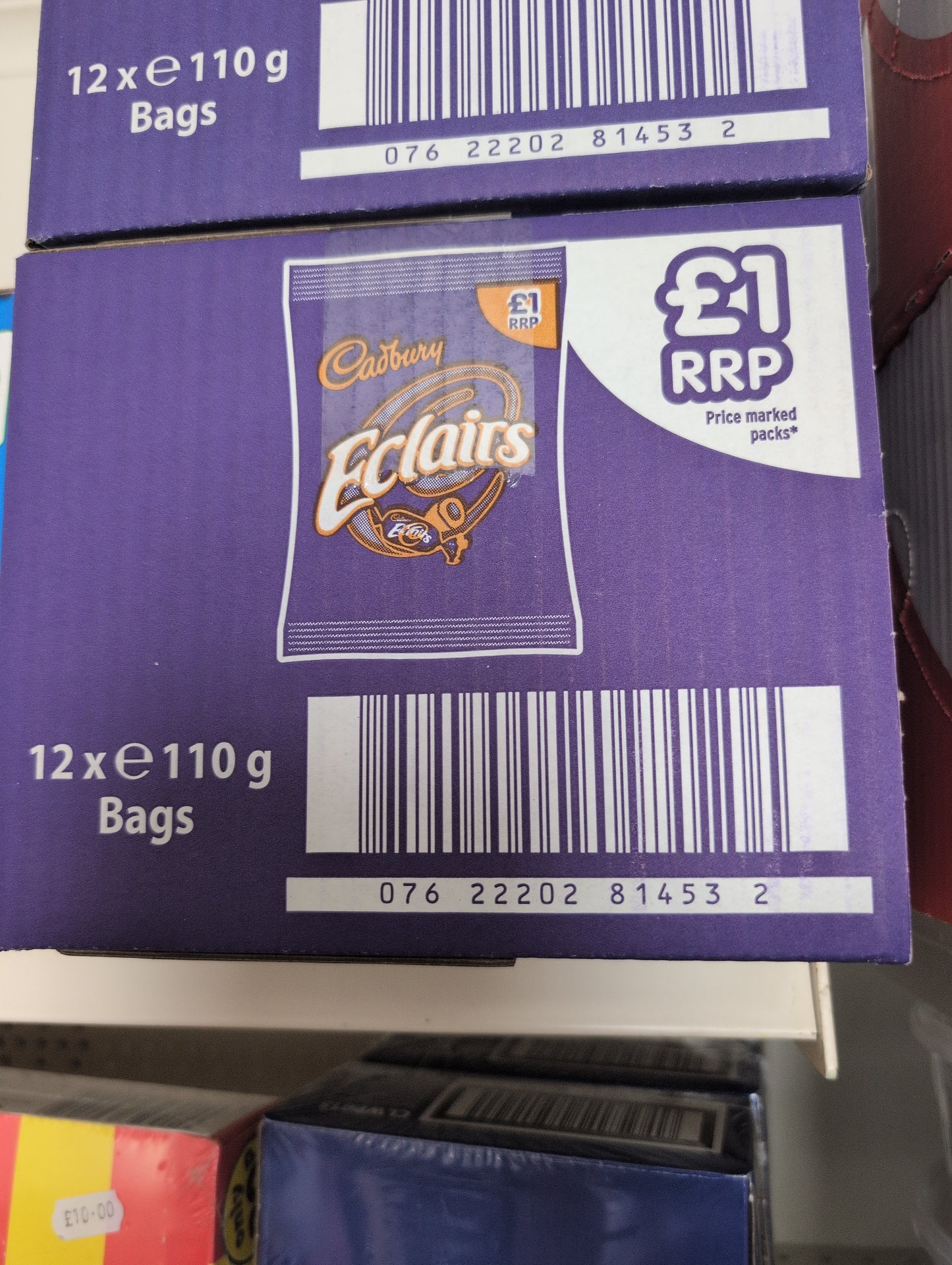 Cadbury Eclairs – 130g Bags (Box of 12) ex store