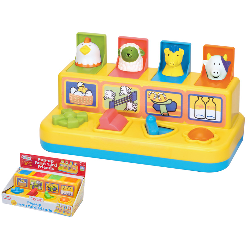Pop Up Farmyard Friends Activity Toy - Colour Match with Chick, Lamb, Horse & Cow | 18m+