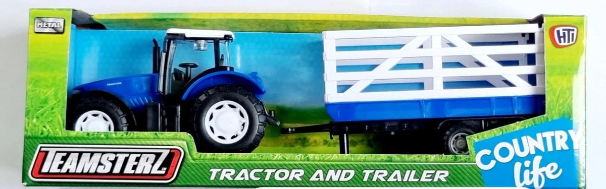Teamsterz 1:32 Scale Tractor and Trailer – Farm Vehicle Toy for Kids (Assorted Designs)