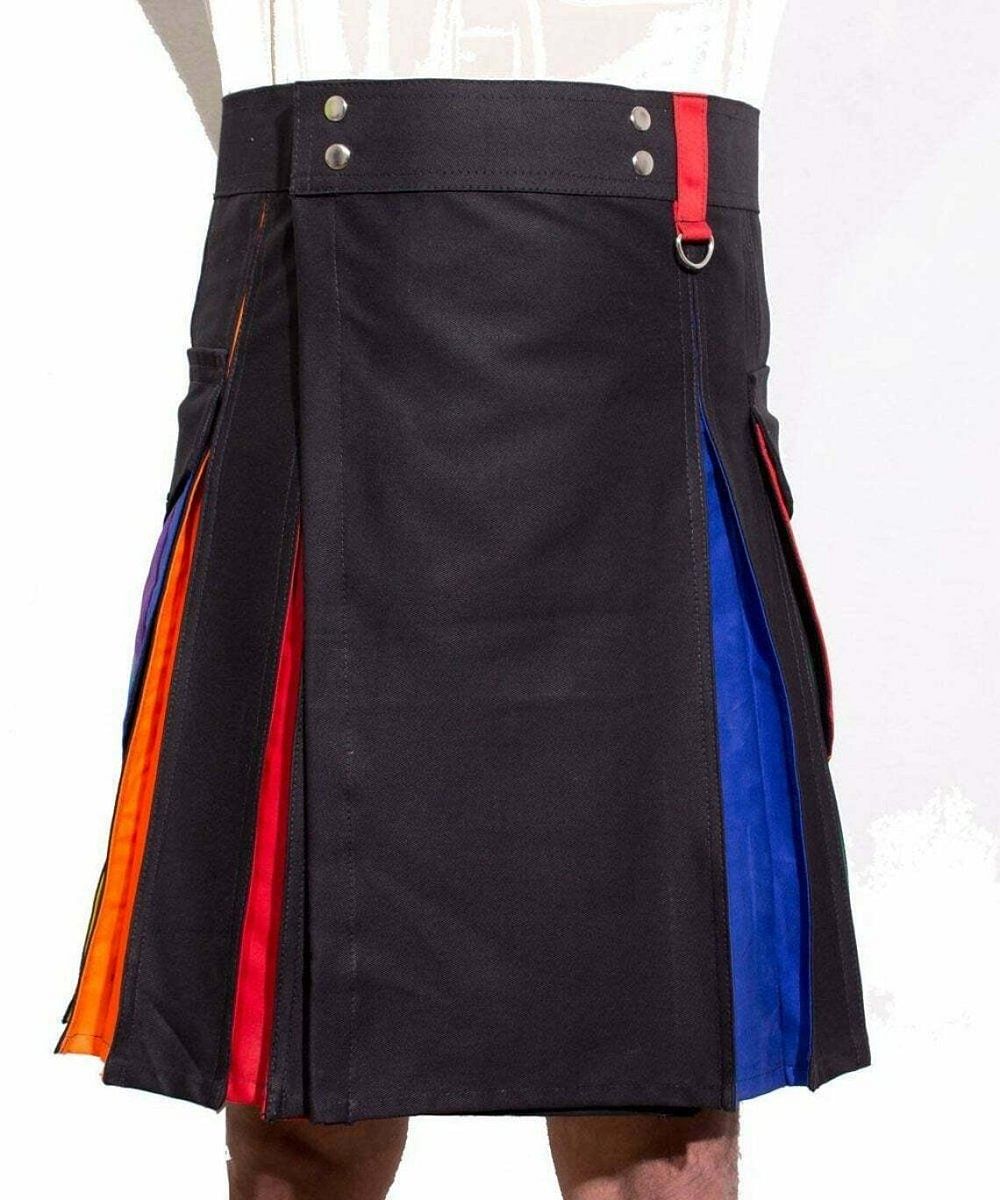 Scottish Rainbow Utility Hybrid Kilt Pride Kilt