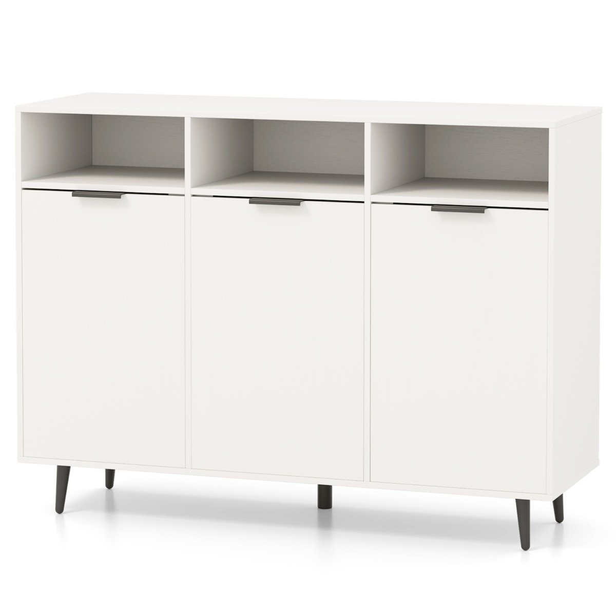 Sideboard Buffet Cabinet with 5-Position Adjustable Shelves-White