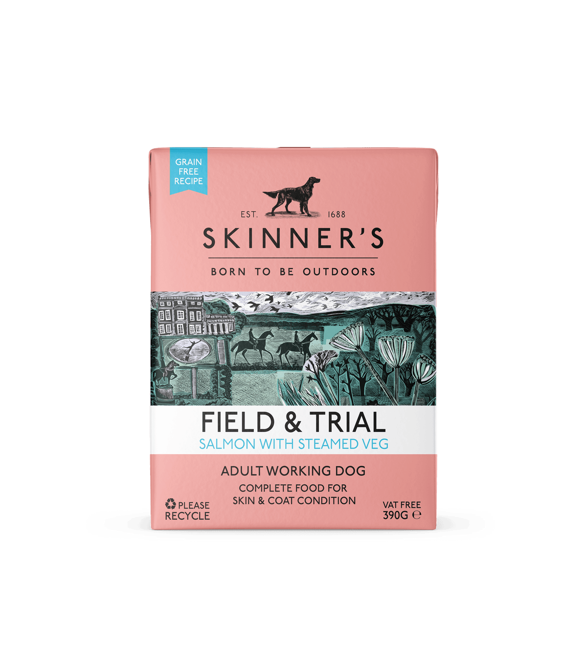 Skinners Field and Trial Adult Grain Free Salmon with Steamed Vegetables 390g - Case of 18