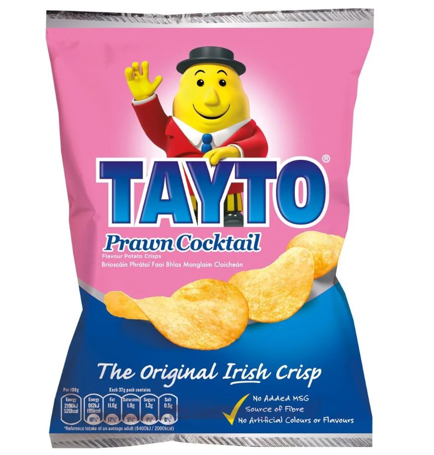 50 x Tayto Prawn Cocktail Flavour Potato Crisps 35G