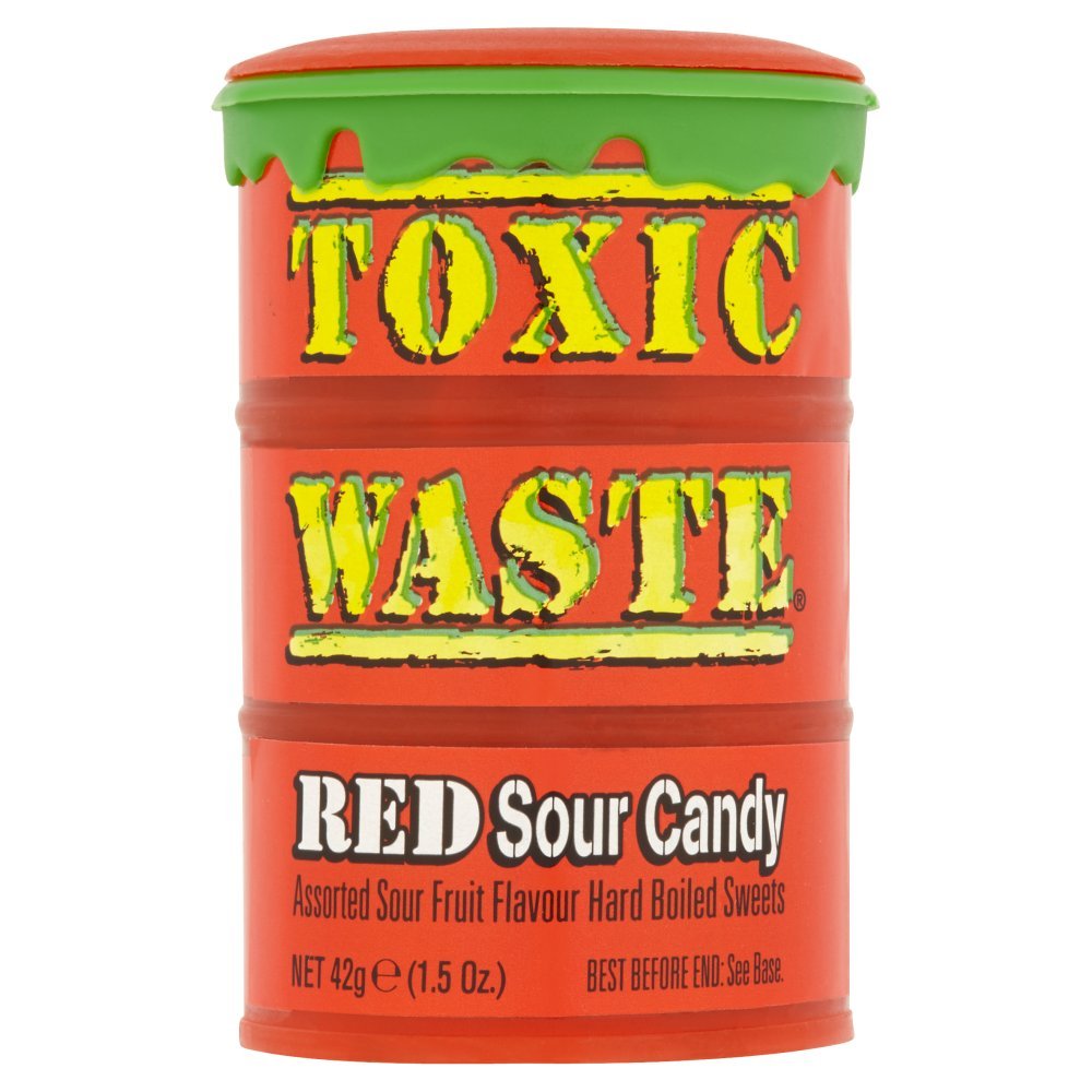 Toxic Waste Candy Dynamics Red Sour Candy, 42g (Case of 12)