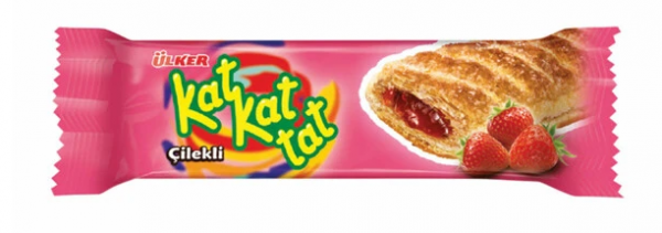 Ülker Kat Kat Tat Strawberry Puff Pastry Bar 25g