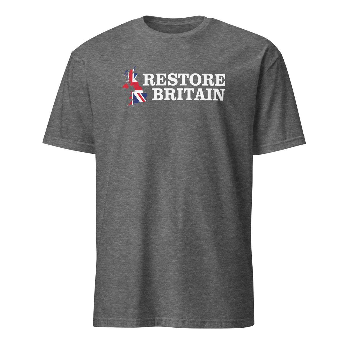 Restore Britain T-Shirt - Printed Cotton Shirt Navy British Flag Politics Party