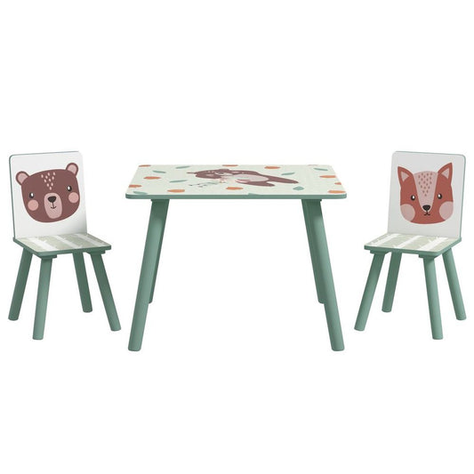 Kids Table and Chairs Set with 2 Chairs | Green | Ages 3–8