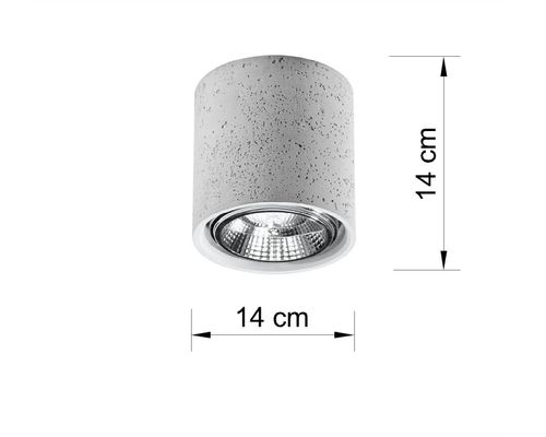Ceiling Lamp CULLO Concrete Grey Round Shape Loft Design LED GU10