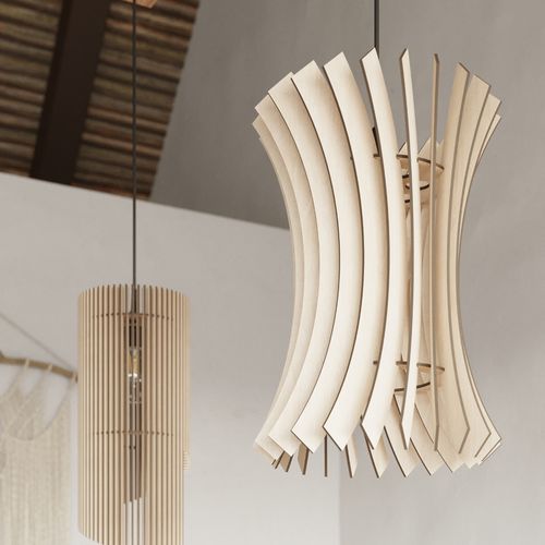 Pendant lamp wood Alexia Scandinavian Design E27