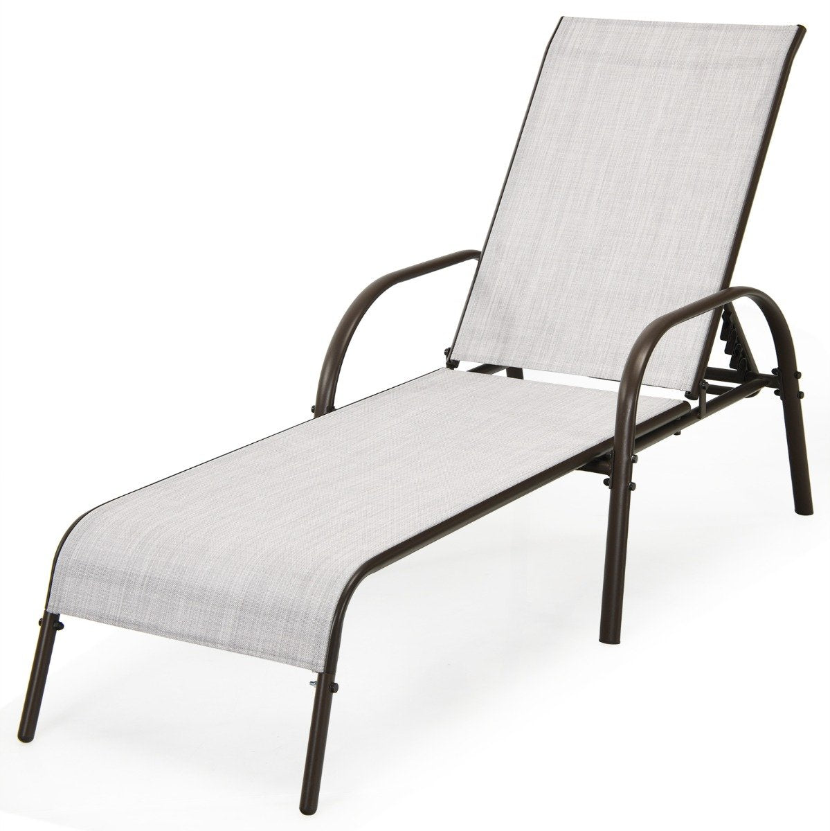 Versatile Chaise Lounge Chair with 5 Adjustable Positions Iron Construction-Black