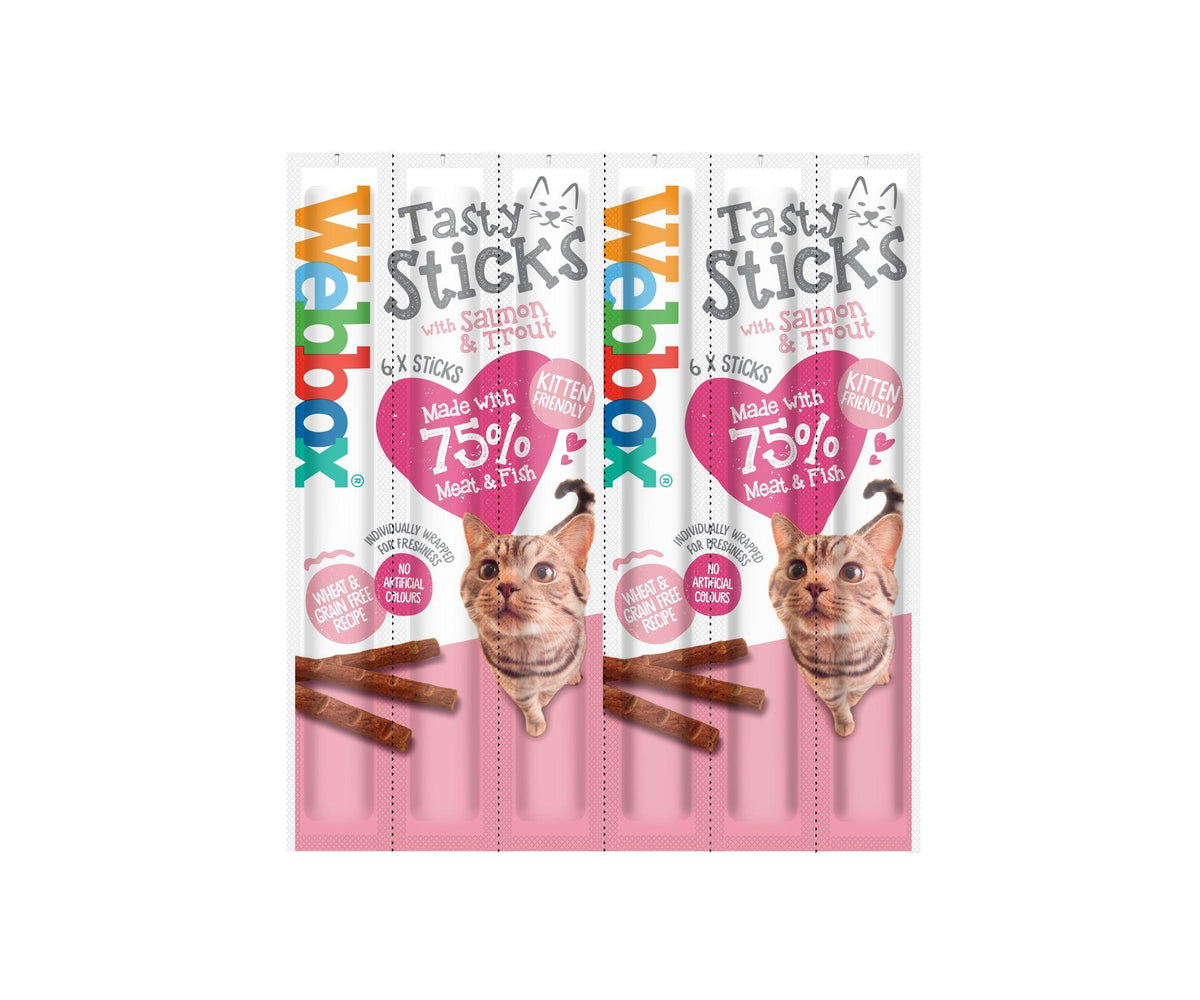 Webbox Tasty Sticks Cat Salmon and Trout 6 - Case of 12