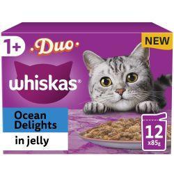 Whiskas Adult 1+ Duo Ocean Delights in Jelly 12 x 85g - Case of 4