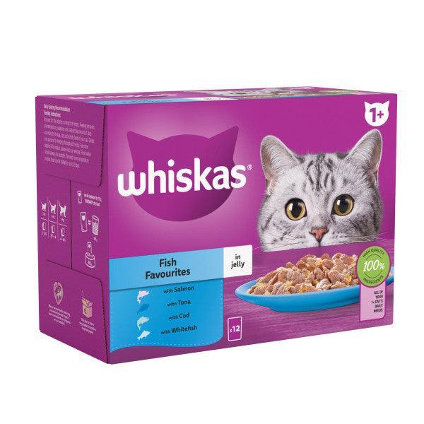 Whiskas Adult 1+ Fish Favourites in Jelly Pouches 12 x 85g - Case of 4