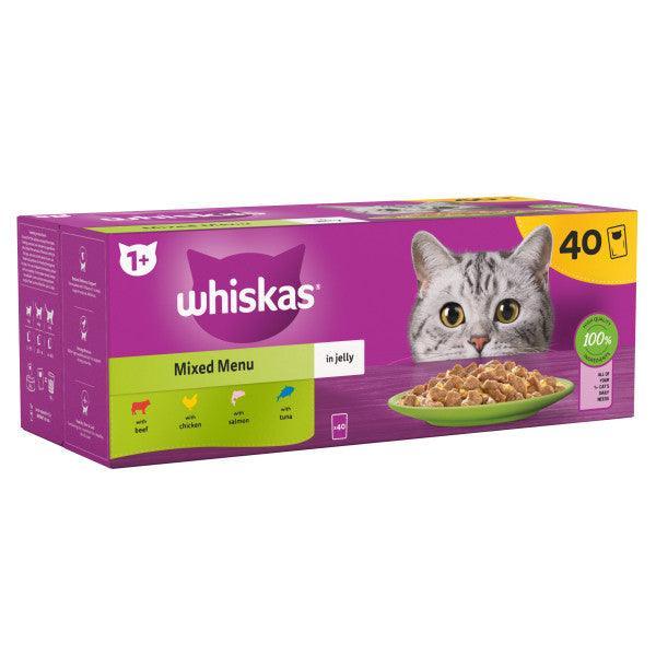 Whiskas Adult 1+ Mixed Menu in Jelly Pouches 40 x 85g - Case of 40