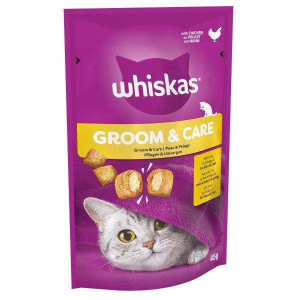 Whiskas Groom and Care with Chicken Cat Treat 45g - Case of 8