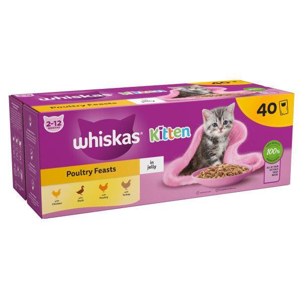 Whiskas Kitten 2-12 month Poultry Feasts in Jelly 40 x 85g - Case of 40