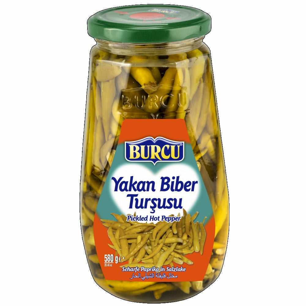 Burcu Pickled Hot Pepper (Yakan Biber Tursu) 580g