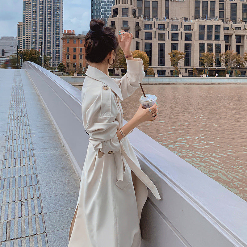 British Style Knee-length Loose Slimming Coat