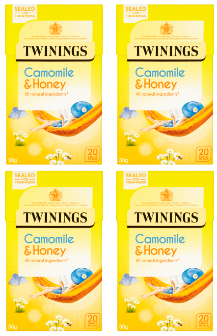 4 x Twinings Infusions Camomile & Honey Tea Bags (4 x 20 Bags)
