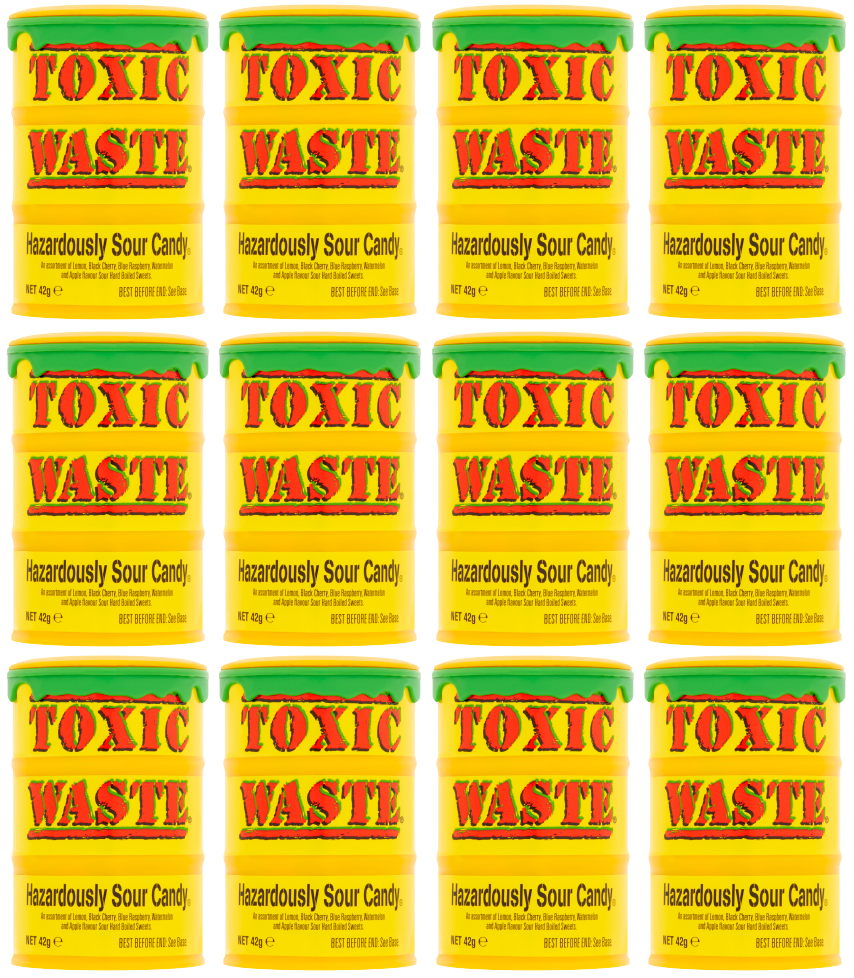 12 x Residuos Tóxicos - Caramelo Ácido Amarillo 42 g