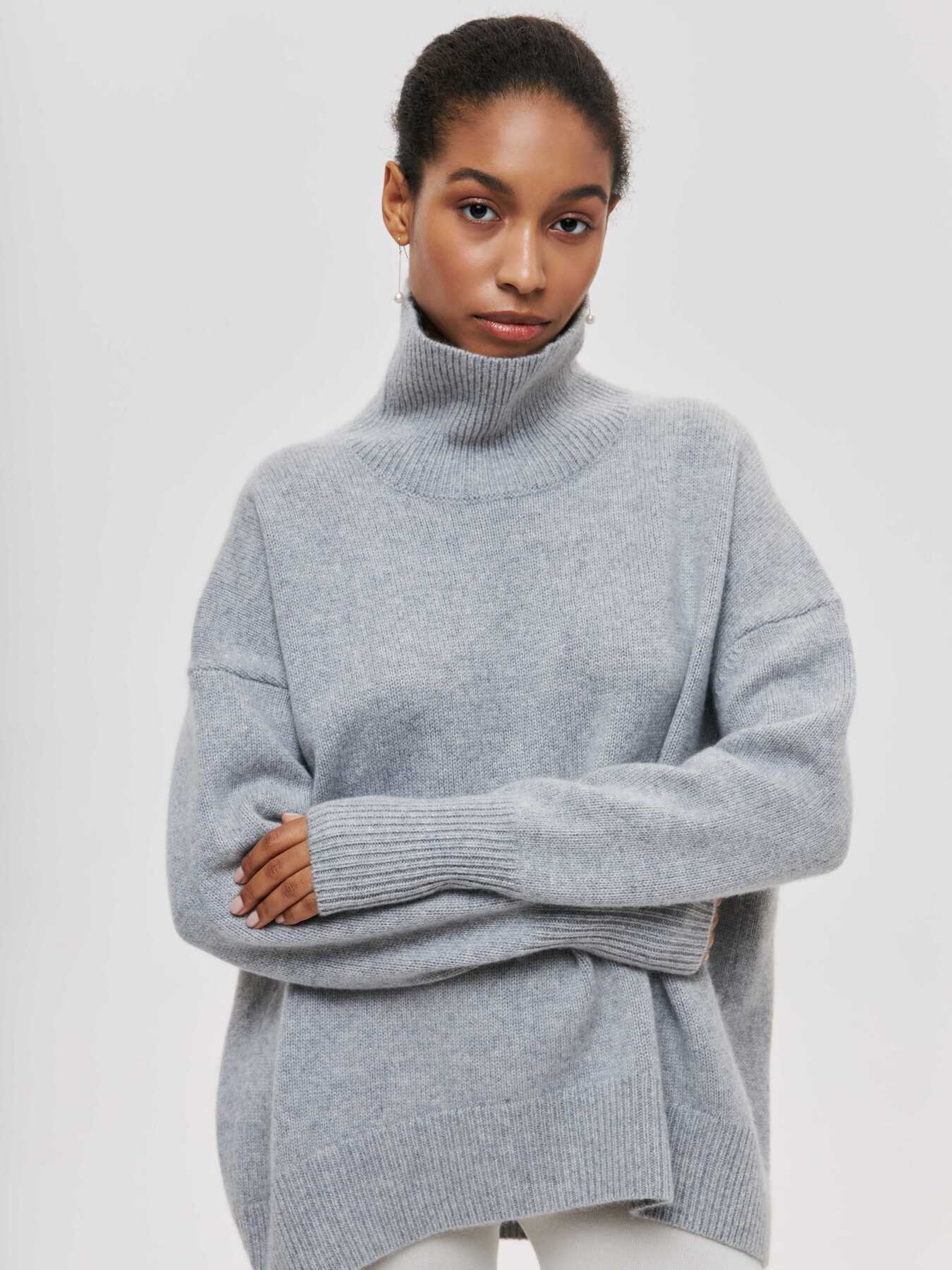 Women's Turtleneck Sweater – Soft Knit Long Sleeve Pullover