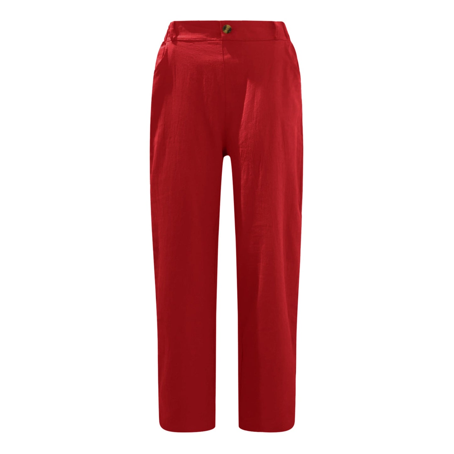 Women's Cotton Linen Patchwork Trousers | High Waist Drawstring | Loose Casual Pants | 11 Colours | S–3XL