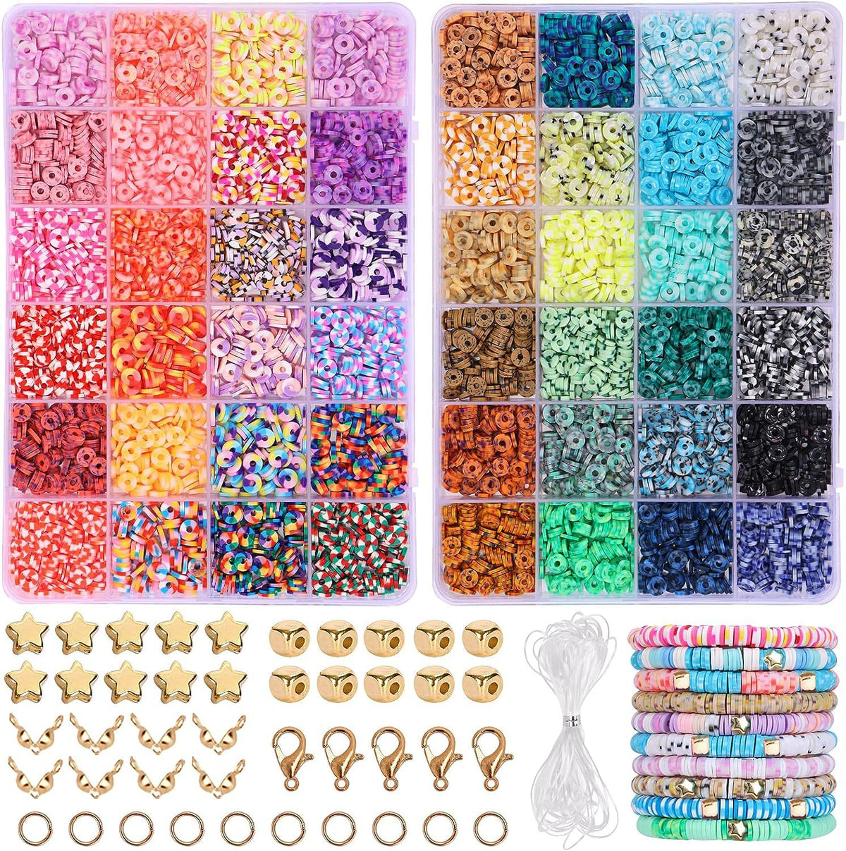 Multi-Color Soft Ceramic Beads Ornament Sets Of Boxes