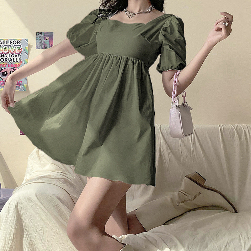 Princess Sleeves One-neck Sexy Backless Slim Slim Dress