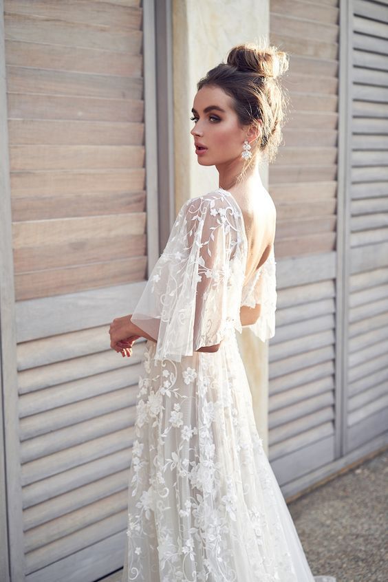 New White Lace V-Neck Backless Dress
