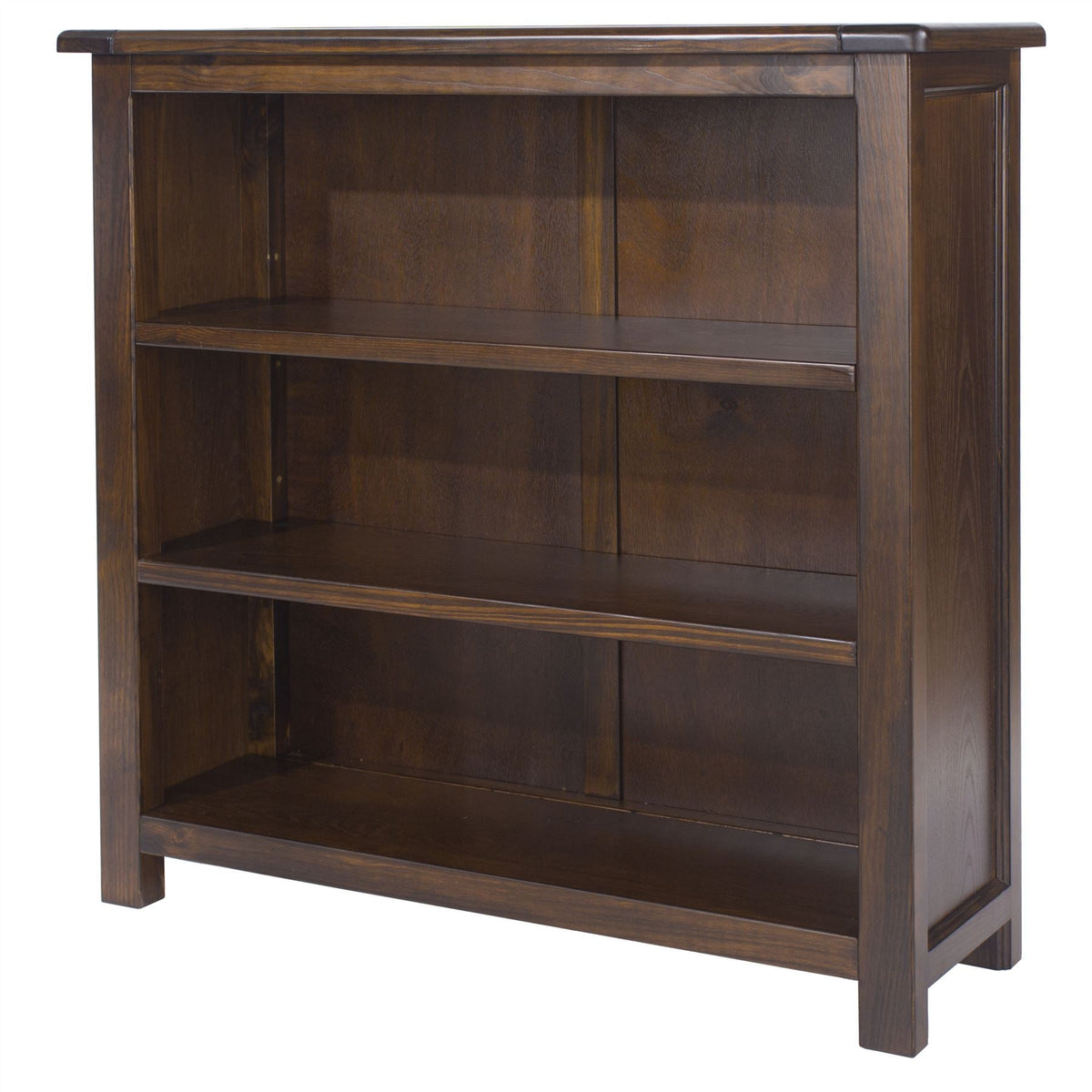 Boston Low Bookcase Rich Dark Brown Lacquer Finish
