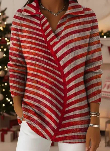 Gradient Flowing Light Buttonless Sequin-filled Dreamy Pattern Polo Shirt