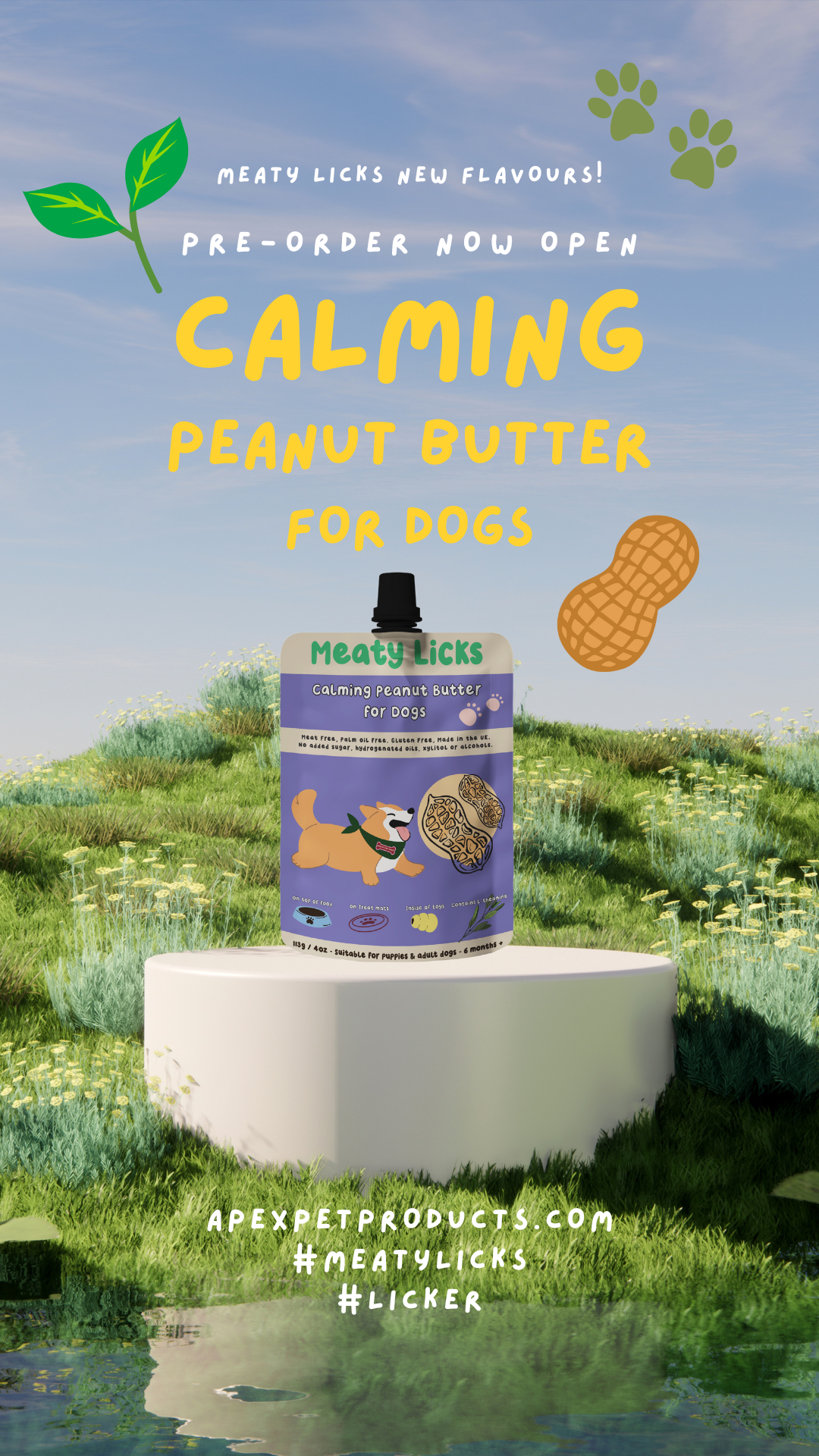 Meaty Licks Calming peanut butter 113g