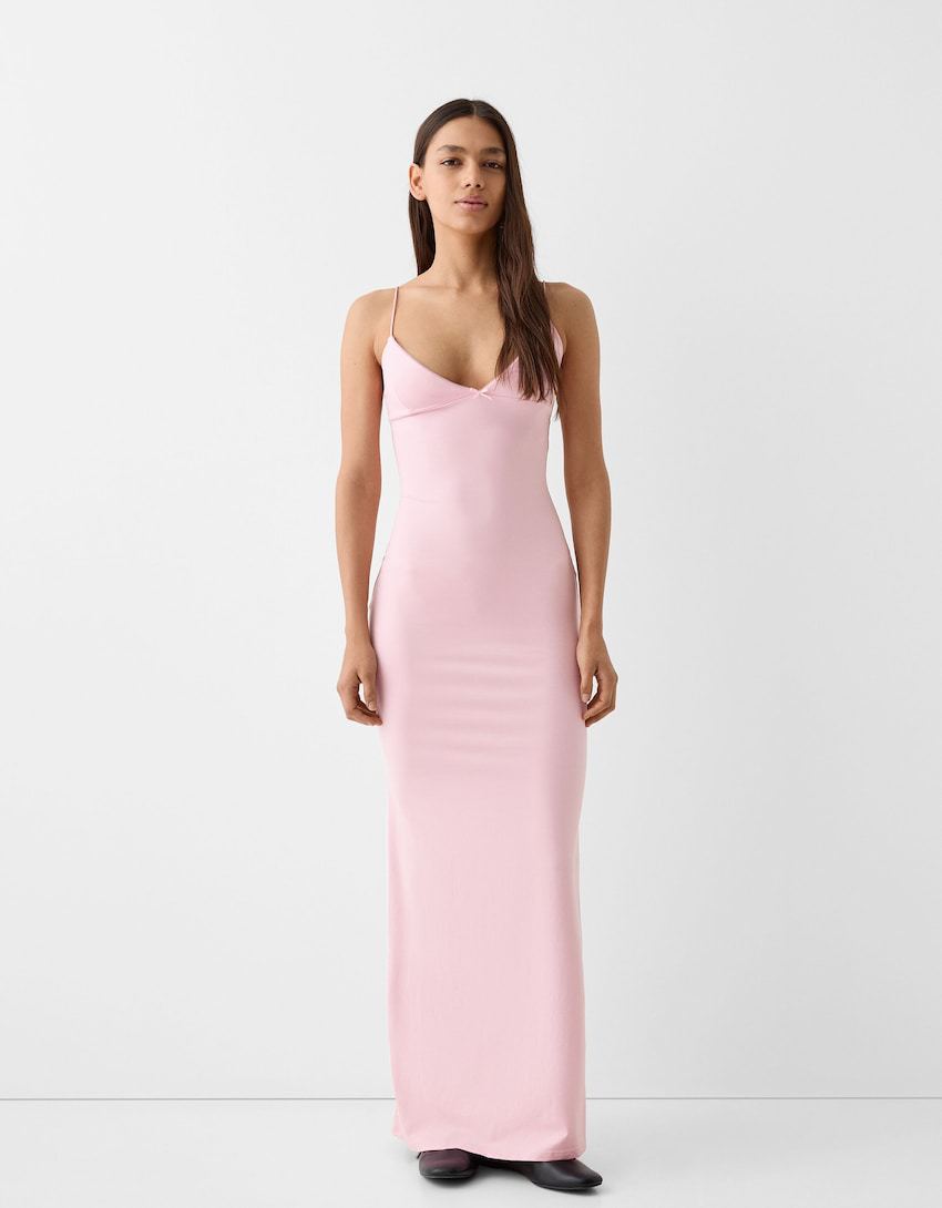 Sexy Trend V-neck Backless Slim Fit Sheath Suspender Skirt