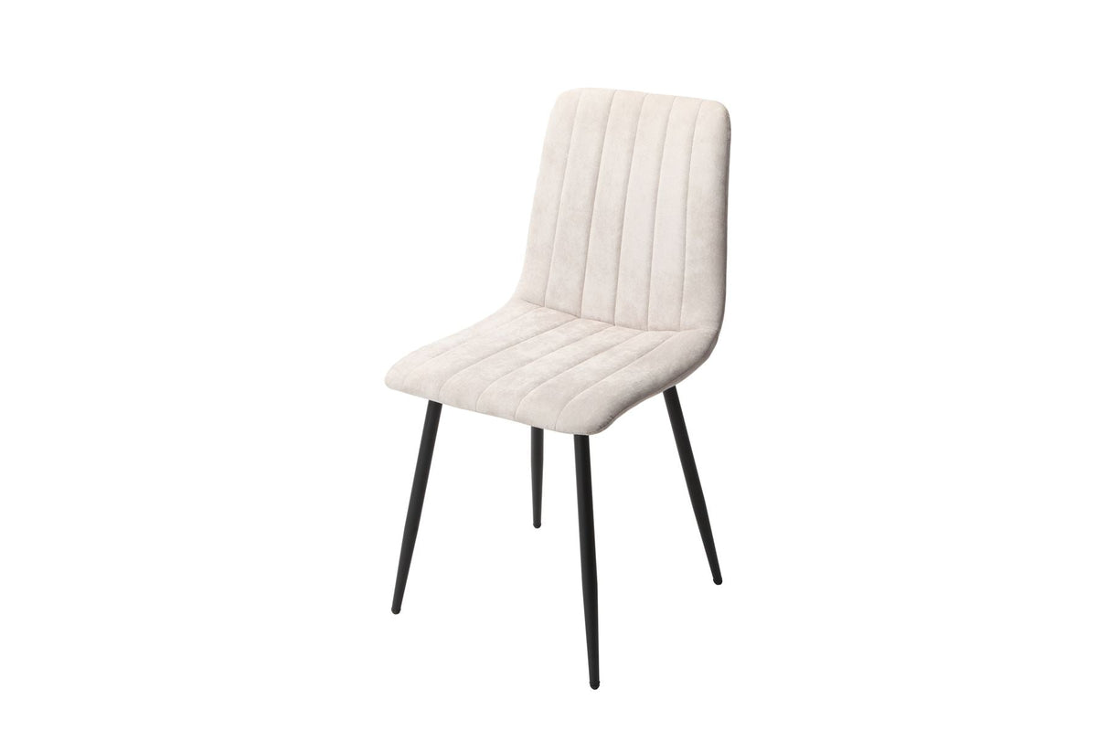 Aspen Straight Stitch Natural Dining Chair Black Tapered Legs (Pair)