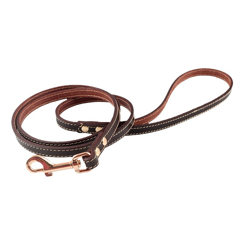 First Layer Cowhide Pet Hand Holding Rope Dog Chain