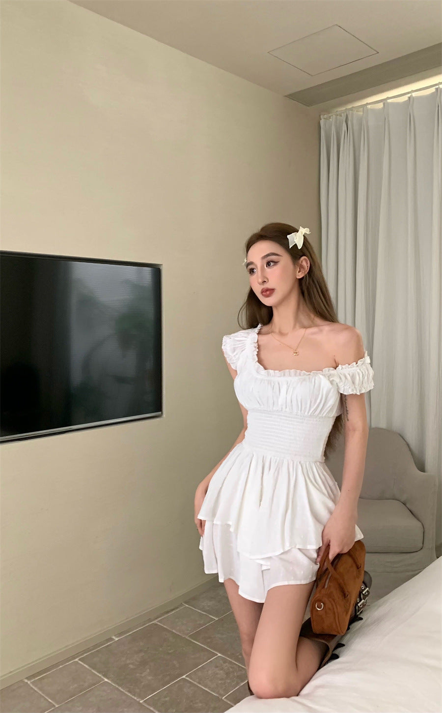 Summer Women's Black Collar Dress