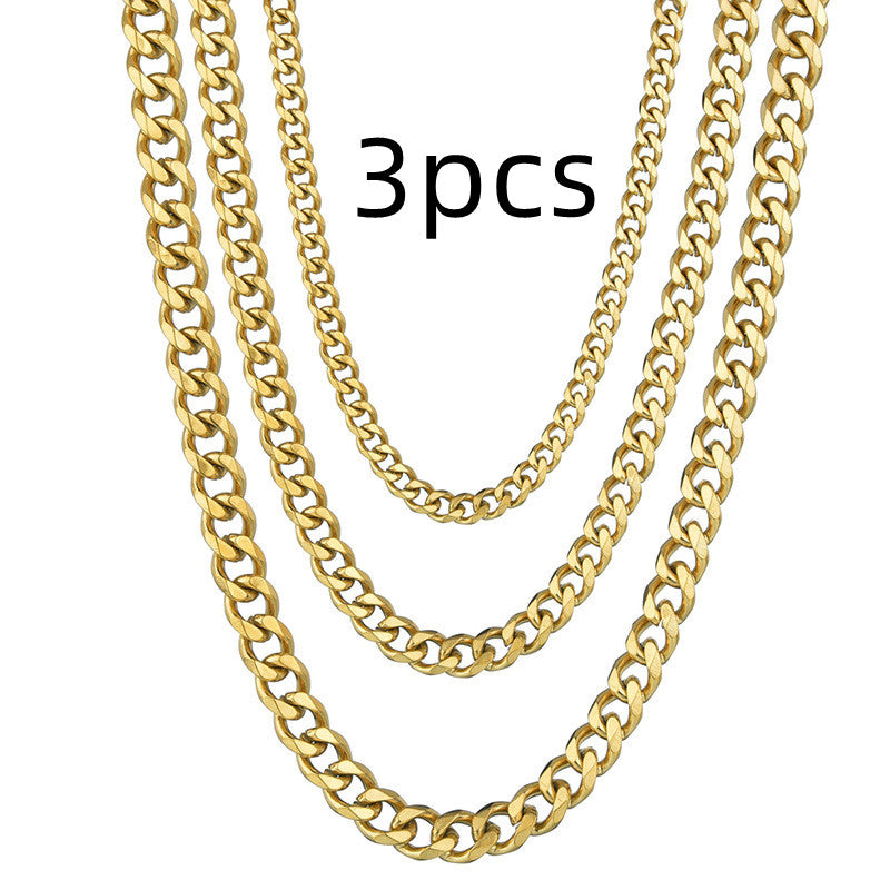 Six-sided Cuban Sweater Chain Simple Personality