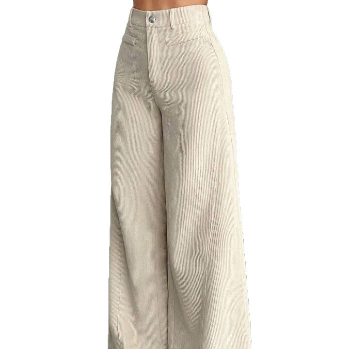 Women's High Waist Loose Drooping Slimming Solid Color Mop Wide Leg