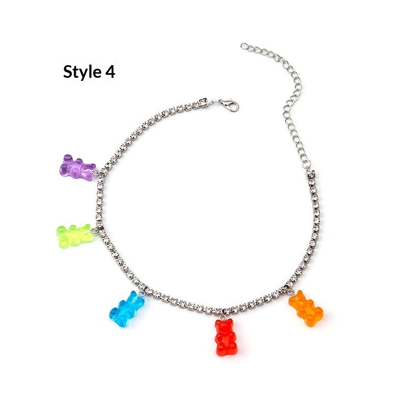 INS Fashion Pendant Personalized Candy-colored Little Bear Necklace