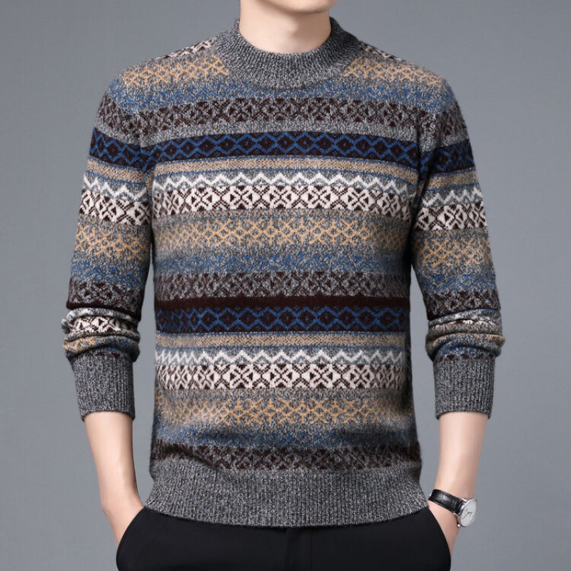 Winter Thickened Warm And Comfortable Round-neck Jacquard